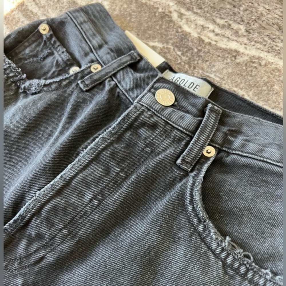 AGOLDE | 90’s Pinch-Waist HR Denim Straight Short Black NWT